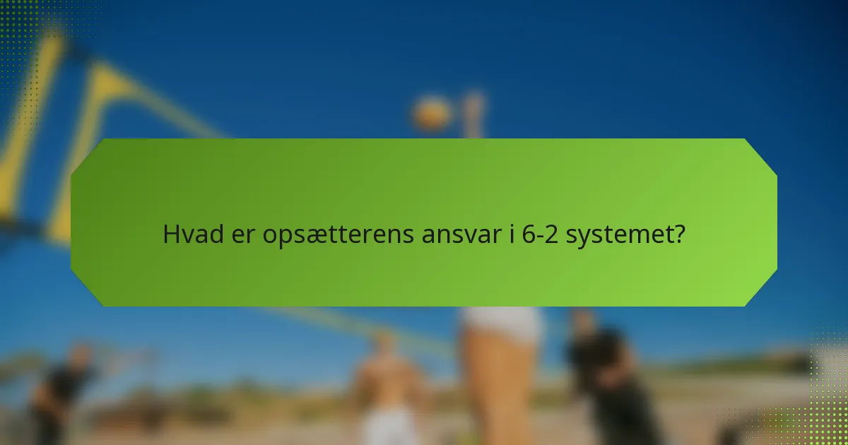 Hvad er opsætterens ansvar i 6-2 systemet?