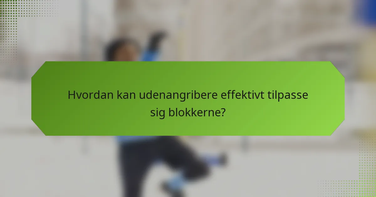 Hvordan kan udenangribere effektivt tilpasse sig blokkerne?